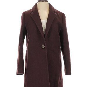 Fossil Burgundy Wool And Angora Car Coat